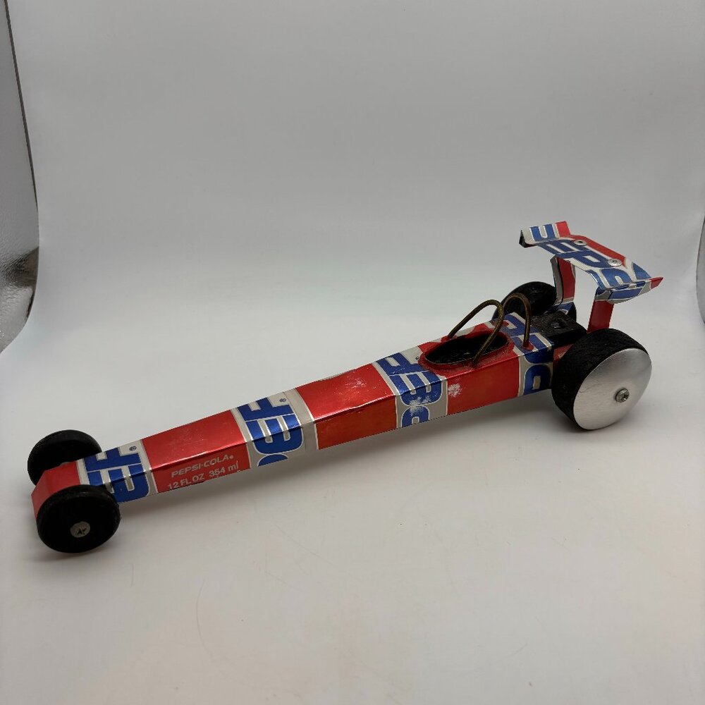 Vintage 90s Handmade Soda Can Pepsi Cola Race Car Model
